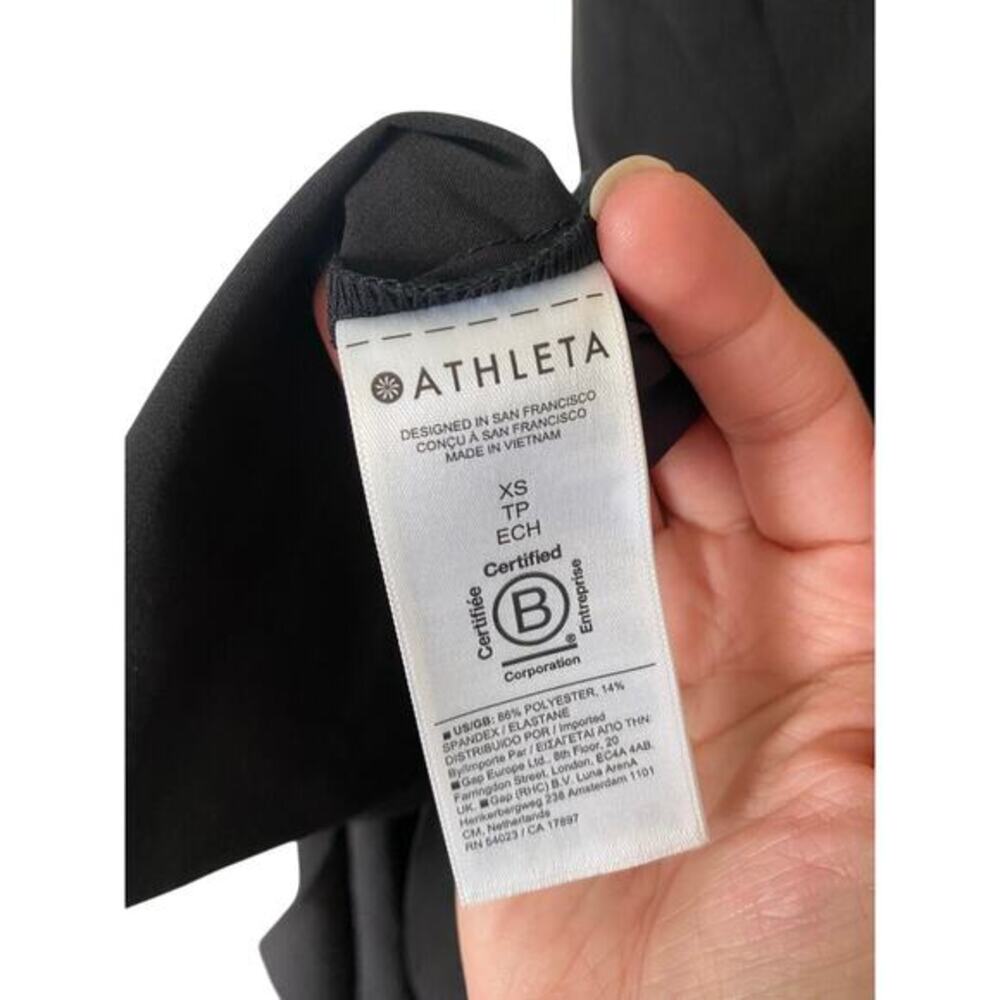 Athleta Savannah Strap Black Tie Waist Mini Length Athleisure Summer Dress XS - Picture 6 of 8